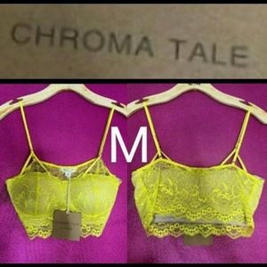 🆕Yellow Sexy Lace Padded Bralette ~Size M